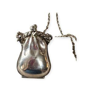 Vintage Sterling Silver Purse‎ Pendant Locket Necklace